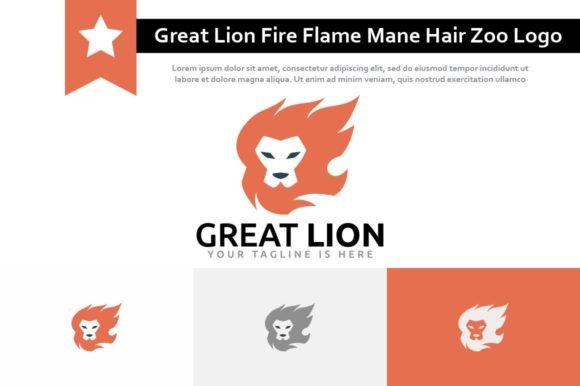 Download Great Lion Fire Flame Mane Hair Logo - Premium Bundle