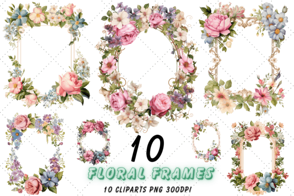 Download Pastel Floral Frames Sublimation Clipart - Frame Collection