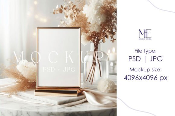 Download Boho Table Sign Mockup Gold Frame Mockup - Frame mockup Collection