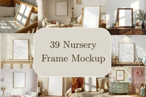Download 39 Nursery Frame Mockup Bundle Kids Room - Frame mockup Collection
