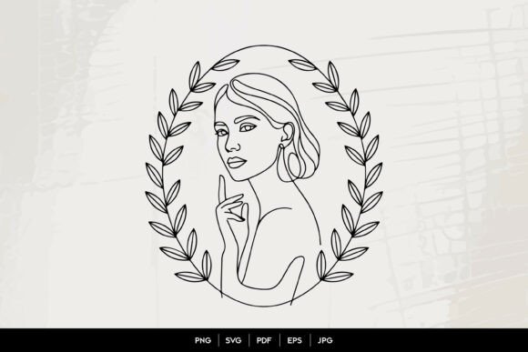 Download Elegant Woman Line Art Frame - Frame Collection