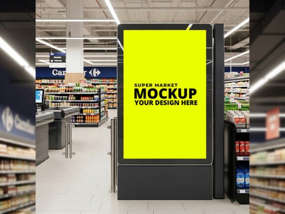 Download Clean Grocery Store Interior Mockup - Interior mockup Collection