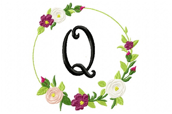 Download Frame Roses Monogram Letter Q - Frame Collection