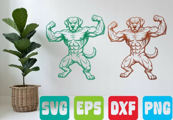 Download Muscle Dog SVG Strong Animal Cartoon - Strong animal Collection