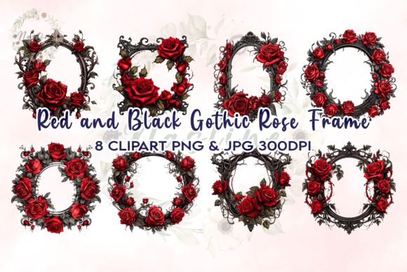 Download Red and Black Gothic Rose Frame Clipart - Frame Collection