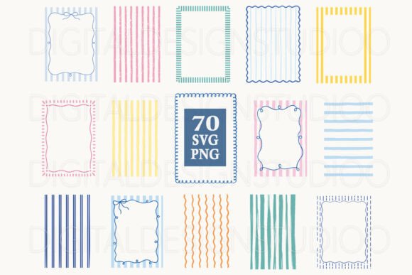 Download Preppy Coastal Stripe Frames SVG PNG - Frame Collection