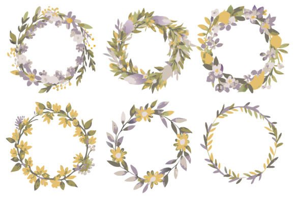 Download Watercolor Wreath Floral Frame with Circ - Frame Collection