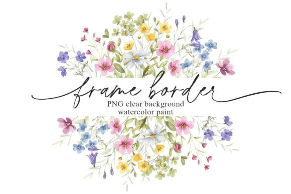 Download Flowers Watercolor frame Border, Banner. - Frame Collection
