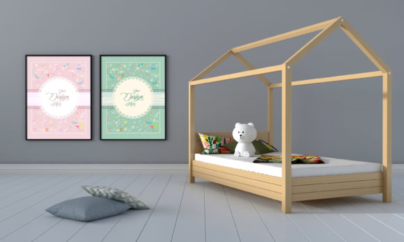 Download Minimalist Kids Bedroom Empty Frames - Frame Collection
