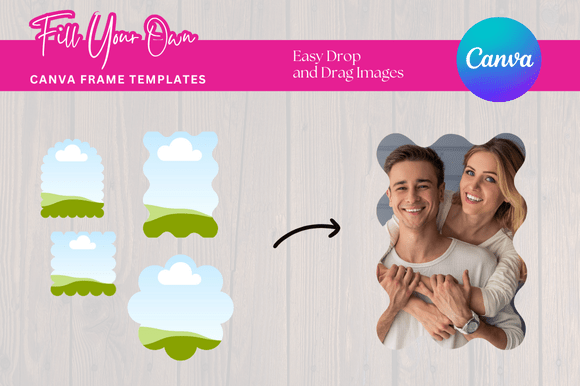 Download Wavy Frames Canva Mockup Templates - Frame Collection