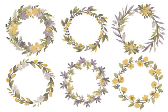 Download Watercolor Wreath Floral Frame with Circ - Frame Collection