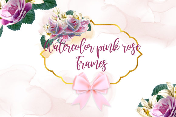 Download Watercolor Pink Rose Frame Clipart - Frame Collection