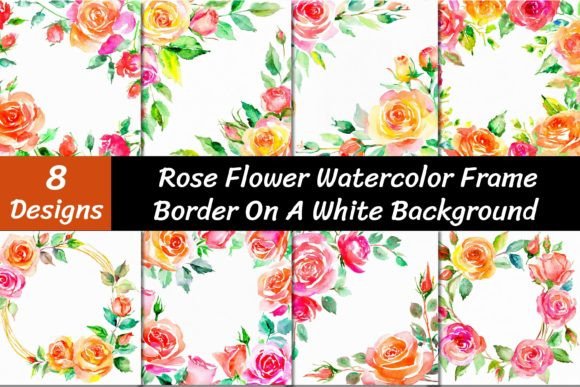 Download Rose Flower Watercolor Frame Backgrounds - Frame Collection