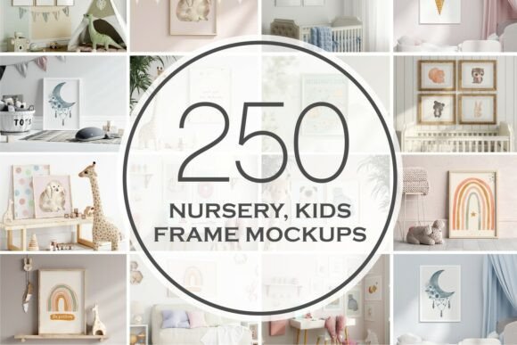 Download Kids Nursery Frame Mockup Bundle - Frame mockup Collection