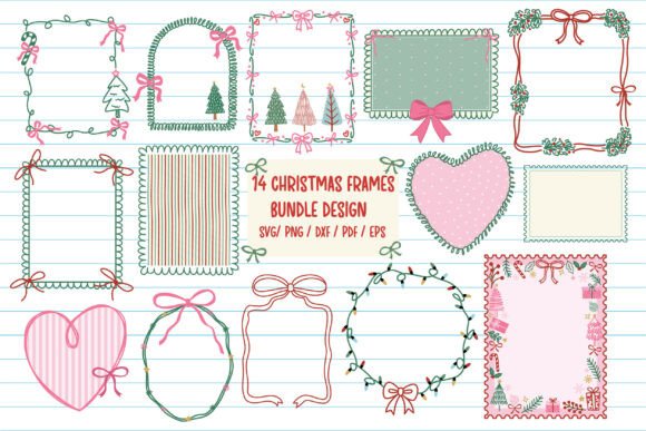 Download Coquette Christmas Frame Hand Drawn SVG - Frame Collection