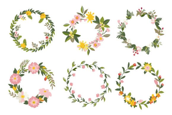 Download Watercolor Wreath Floral Frame with Circ - Frame Collection