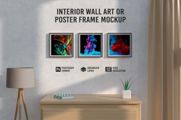 Download Interior Wall Art or Poster Frame Mockup - Frame mockup Collection
