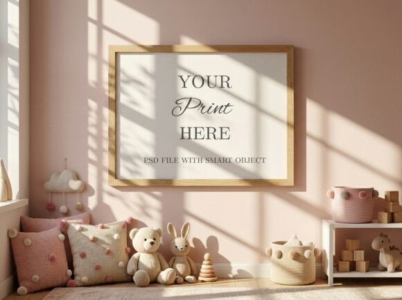 Download Landscape Nursery Frame Mockup Playroom - Frame mockup Collection