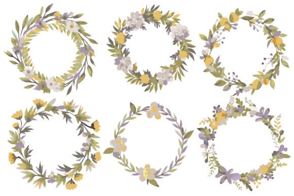 Download Watercolor Wreath Floral Frame with Circ - Frame Collection