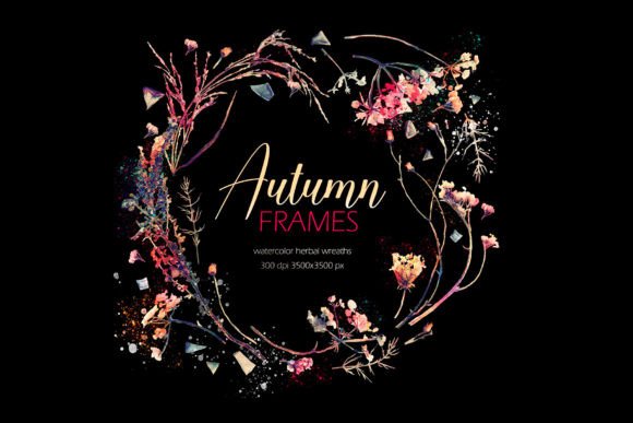 Download Autumn Floral Watercolor Frames PNG JPG - Frame Collection