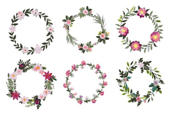 Download Watercolor Wreath Floral Frame with Circ - Frame Collection