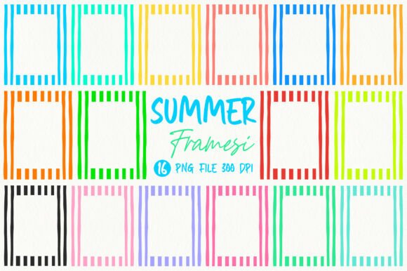 Download Summer Preppy Background Frames Bundle - Frame Collection