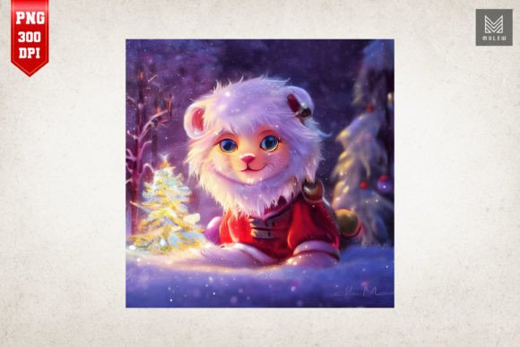 Download Cute Winter White Lion Christmas - Premium Resources