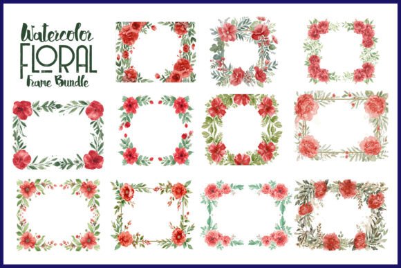Download Watercolor Floral Frame Bundle - Frame Collection