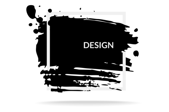 Download Square White Frame with Black Ink Brush - Frame Collection