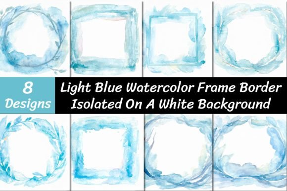 Download Blue Watercolor Frame Border Backgrounds - Frame Collection