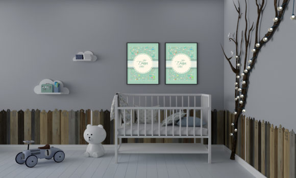 Download Minimalist Kids Bedroom Empty Frames - Frame Collection