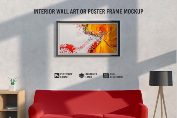 Download Interior Wall Art or Poster Frame Mockup - Frame mockup Collection