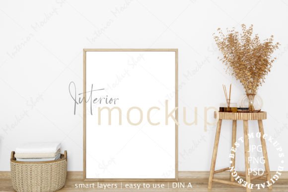Download Mock Up Frame in Interior Boho Style - Frame Collection