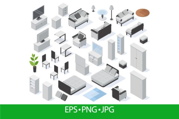 Download Isometric Home Furniture, Bedroom - Home furniture Collection