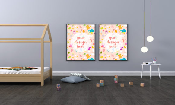 Download Minimalist Kids Bedroom Empty Frames - Frame Collection