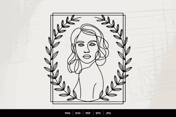 Download Woman Portrait Line Art Frame - Frame Collection