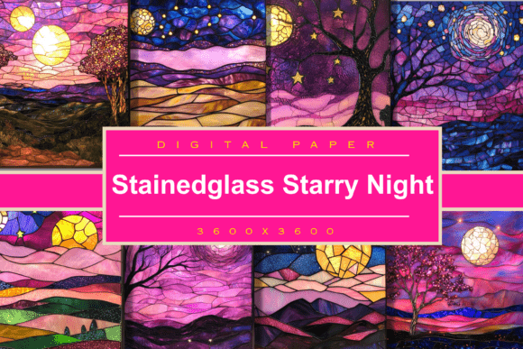 Download Stained Glass Pink Starry Night Sky - Night sky Collection