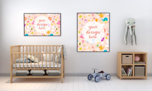 Download A 3D Kids Bedroom Empty Frames - Frame Collection