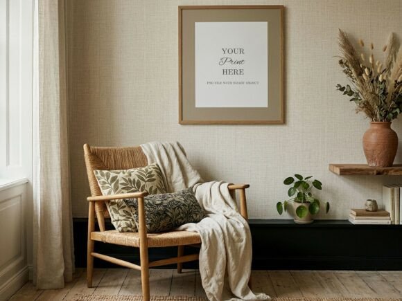 Download Square Frame Mockup Boho Interior Poster - Frame mockup Collection