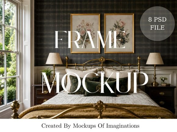 Download Tartan Wallpaper Gold Frame Mockup Set - Frame mockup Collection