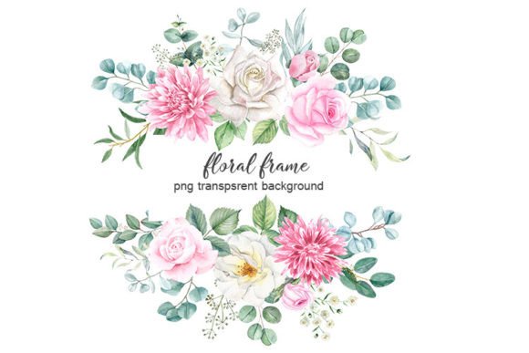 Download Watercolor Flower Frame Border, PNG. - Frame Collection