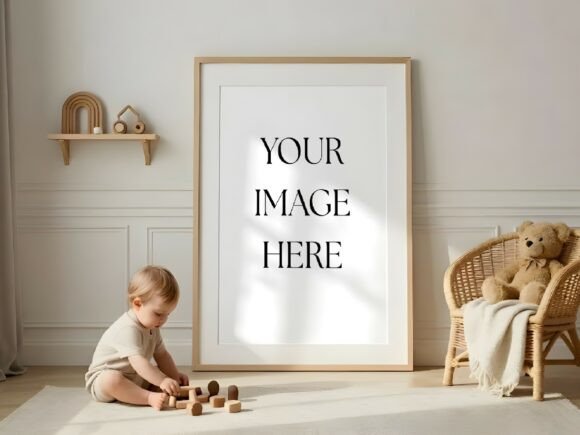 Download Baby Playing Nursery Frame Mockup - Frame mockup Collection