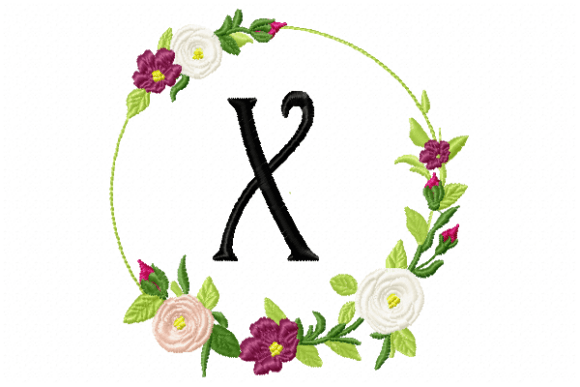 Download Frame Roses Monogram Letter X - Frame Collection
