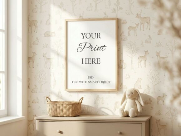 Download Woodland Animal Nursery Frame Mockup - Frame mockup Collection