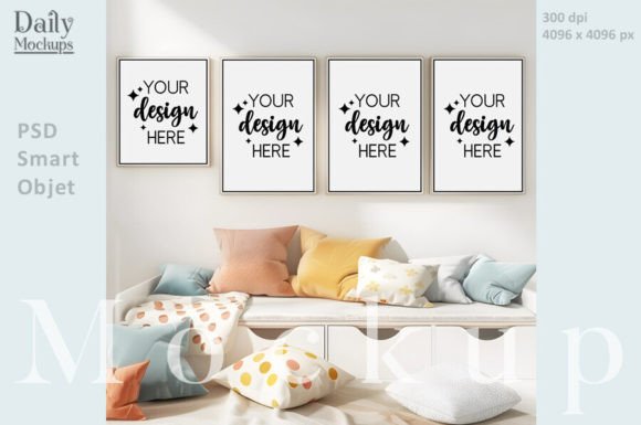 Download Nursery Frame Mockup, Boho Interior - Frame mockup Collection