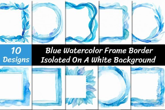 Download Blue Watercolor Frame Border Backgrounds - Frame Collection