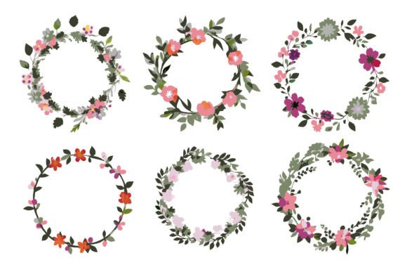 Download Watercolor Wreath Floral Frame with Circ - Frame Collection