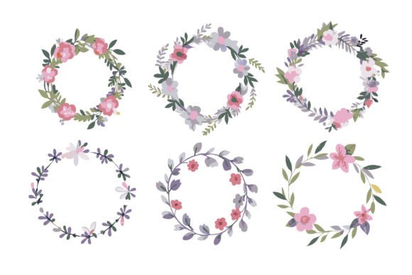 Download Watercolor Wreath Floral Frame with Circ - Frame Collection