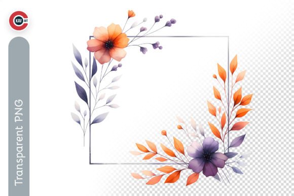 Download Elegant Watercolor Flower Frame PNG - Frame Collection