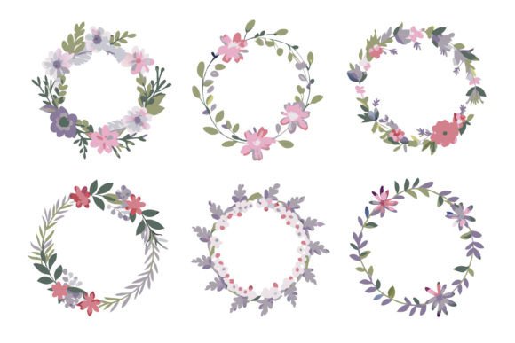 Download Watercolor Wreath Floral Frame with Circ - Frame Collection